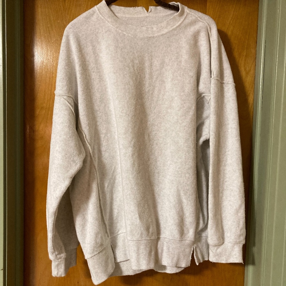 Aerie Oversized Cotton Blend Pull Over Sweatshirt Cotton Blend Size Small